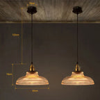 Vintage Café Hanglamp met Ribbelglas – Bistro Design Lamp voor Eettafel en Keuken
