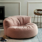 Fluwelen Zitzak Loveseat – Ronde Velvet Zitzak met EPS Vulling voor Woonkamer