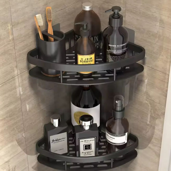 Hoek Doucherek Zonder Boren – Roestvrij Aluminium Badkamer Organizer