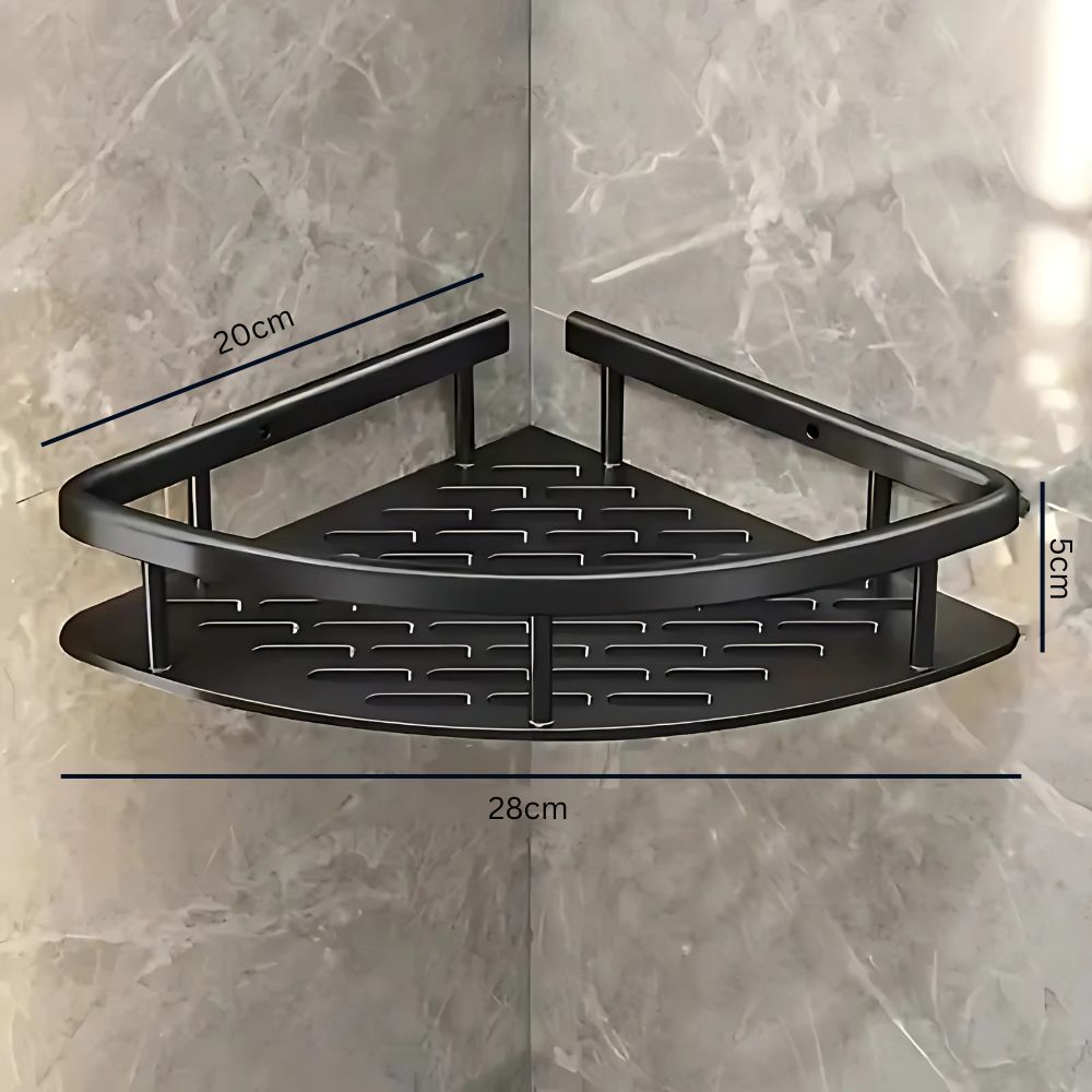 Hoek Doucherek Zonder Boren – Roestvrij Aluminium Badkamer Organizer