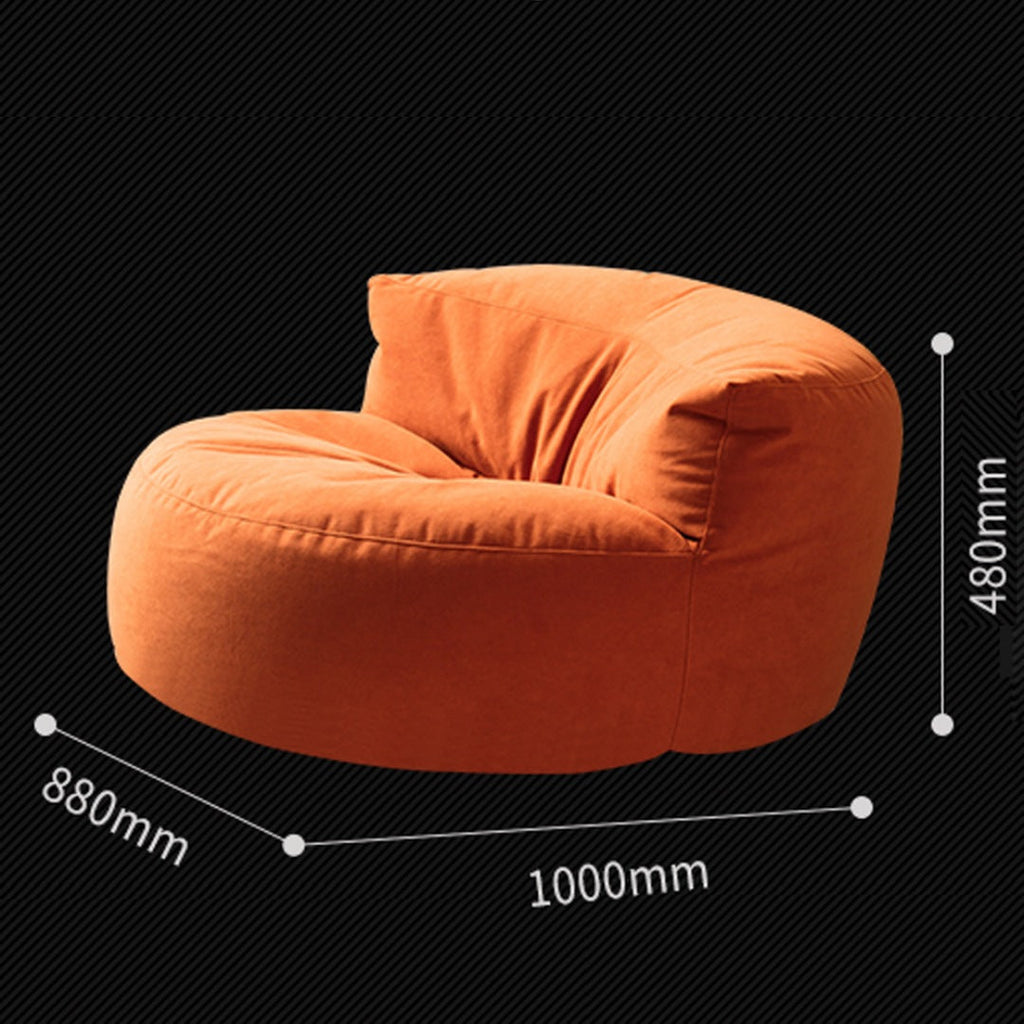Fluwelen Zitzak Loveseat – Ronde Velvet Zitzak met EPS Vulling voor Woonkamer