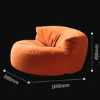 Fluwelen Zitzak Loveseat – Ronde Velvet Zitzak met EPS Vulling voor Woonkamer