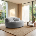 Fluwelen Zitzak Loveseat – Ronde Velvet Zitzak met EPS Vulling voor Woonkamer
