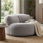 Fluwelen Zitzak Loveseat – Ronde Velvet Zitzak met EPS Vulling voor Woonkamer