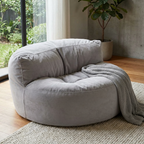 Fluwelen Zitzak Loveseat – Ronde Velvet Zitzak met EPS Vulling voor Woonkamer