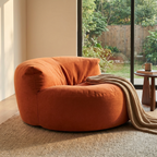Fluwelen Zitzak Loveseat – Ronde Velvet Zitzak met EPS Vulling voor Woonkamer