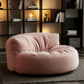 Fluwelen Zitzak Loveseat – Ronde Velvet Zitzak met EPS Vulling voor Woonkamer