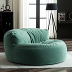 Fluwelen Zitzak Loveseat – Ronde Velvet Zitzak met EPS Vulling voor Woonkamer