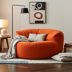 Fluwelen Zitzak Loveseat – Ronde Velvet Zitzak met EPS Vulling voor Woonkamer