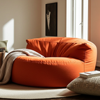 Fluwelen Zitzak Loveseat – Ronde Velvet Zitzak met EPS Vulling voor Woonkamer