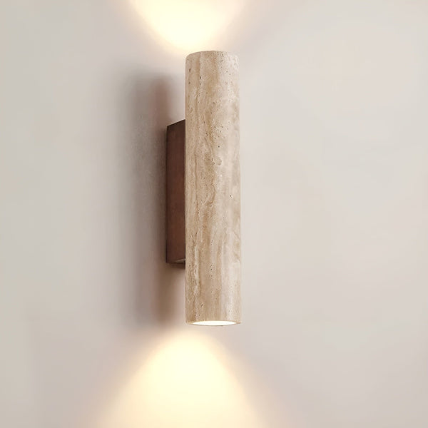 Travertin Wandlamp – Moderne LED Wandlamp met Natuurlijk Natuursteen Design