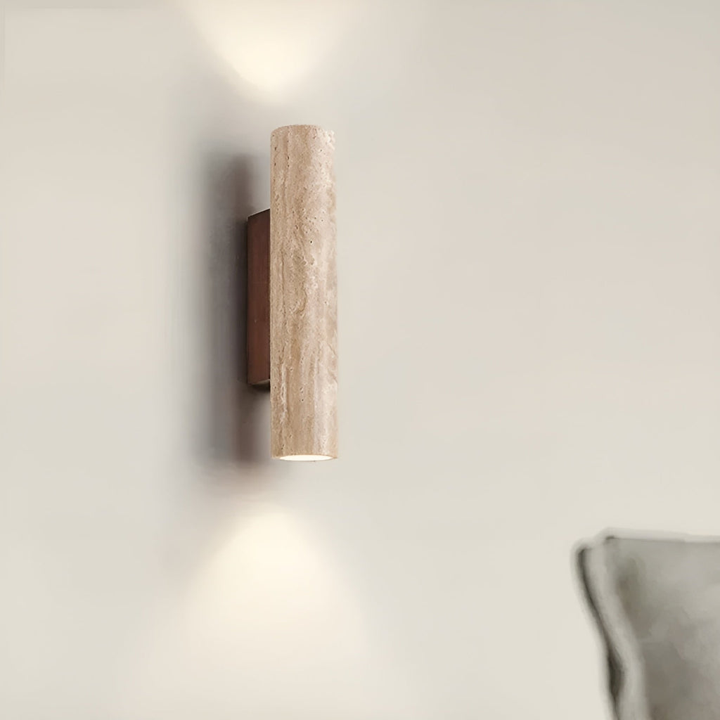 Travertin Wandlamp – Moderne LED Wandlamp met Natuurlijk Natuursteen Design