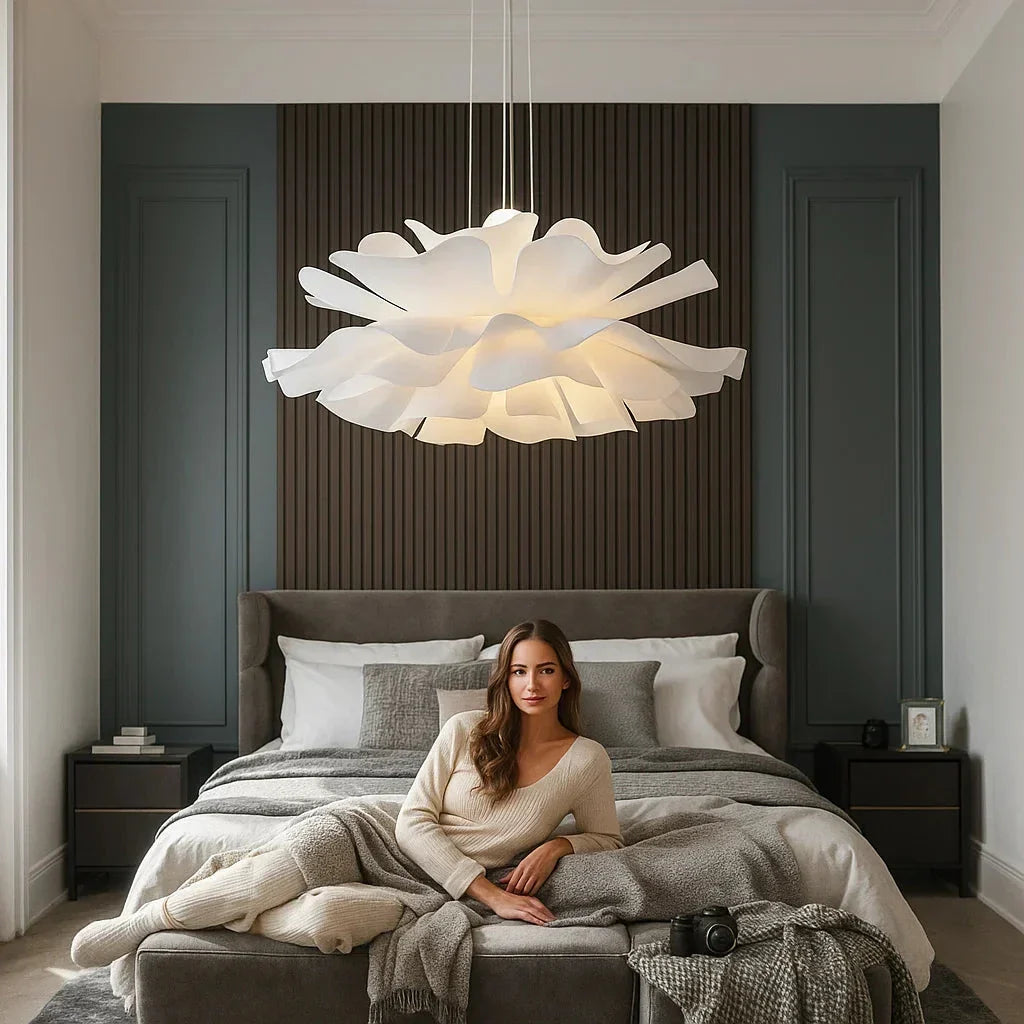 Bloemvormige Hanglamp Wit – Decoratieve Acryl Plafondlamp voor Woonkamer & Slaapkamer