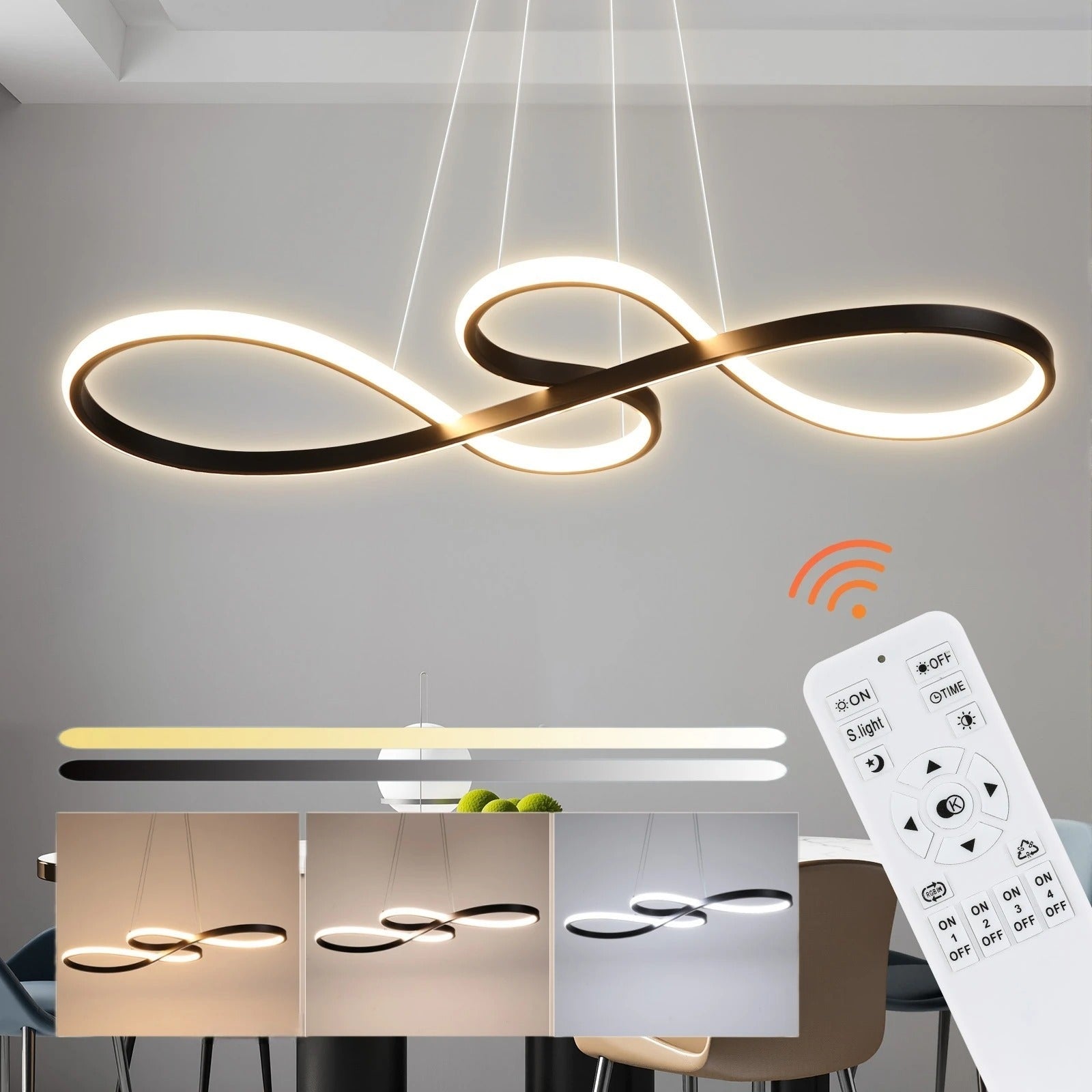 LED Ringlamp Hanglamp Dimbaar – Moderne Hanglamp met Afstandsbediening voor Eetkamer & Woonkamer