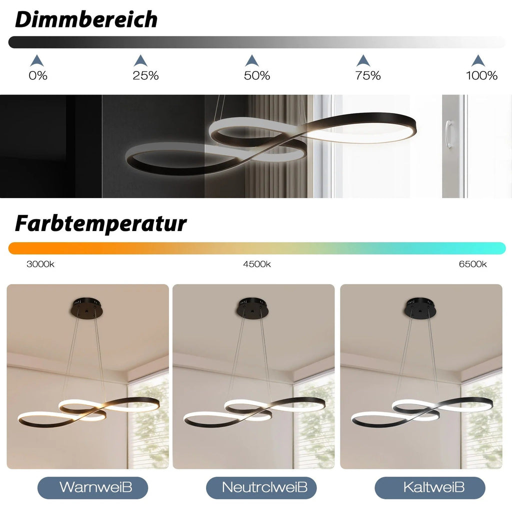LED Ringlamp Hanglamp Dimbaar – Moderne Hanglamp met Afstandsbediening voor Eetkamer & Woonkamer