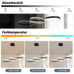 LED Ringlamp Hanglamp Dimbaar – Moderne Hanglamp met Afstandsbediening voor Eetkamer & Woonkamer
