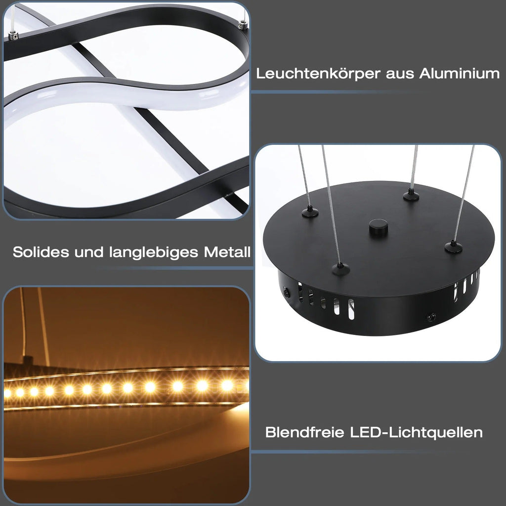 LED Ringlamp Hanglamp Dimbaar – Moderne Hanglamp met Afstandsbediening voor Eetkamer & Woonkamer