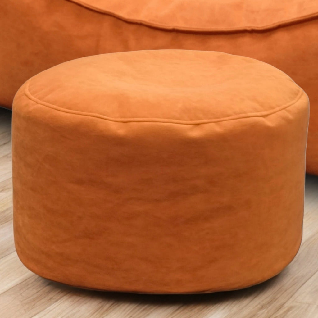 Fluwelen Zitzak Loveseat – Ronde Velvet Zitzak met EPS Vulling voor Woonkamer