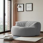 Fluwelen Zitzak Loveseat – Ronde Velvet Zitzak met EPS Vulling voor Woonkamer