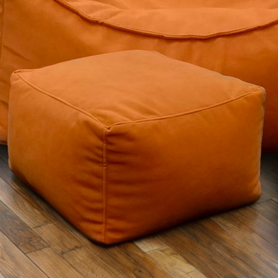 Fluwelen Zitzak Loveseat – Ronde Velvet Zitzak met EPS Vulling voor Woonkamer