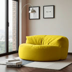 Fluwelen Zitzak Loveseat – Ronde Velvet Zitzak met EPS Vulling voor Woonkamer