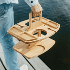 Houten Wijn- en Borreltafel – Inklapbare Picknick Tafel voor Buiten
