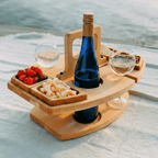 Houten Wijn- en Borreltafel – Inklapbare Picknick Tafel voor Buiten