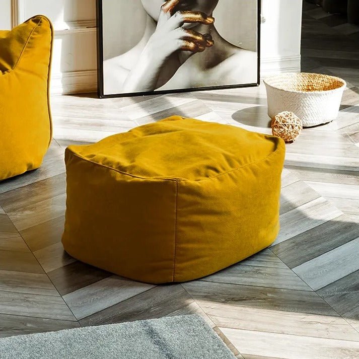 Fluwelen Zitzak Loveseat – Ronde Velvet Zitzak met EPS Vulling voor Woonkamer