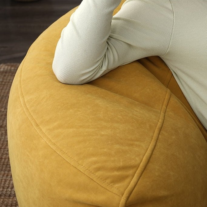 Fluwelen Zitzak Loveseat – Ronde Velvet Zitzak met EPS Vulling voor Woonkamer