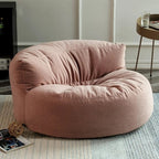 Fluwelen Zitzak Loveseat – Ronde Velvet Zitzak met EPS Vulling voor Woonkamer