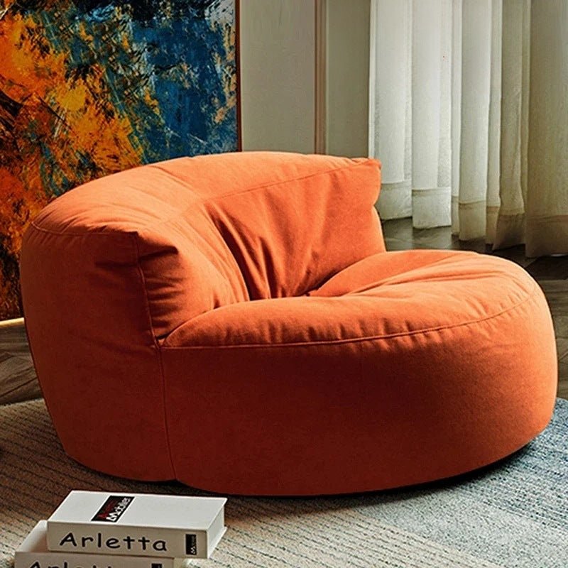 Fluwelen Zitzak Loveseat – Ronde Velvet Zitzak met EPS Vulling voor Woonkamer