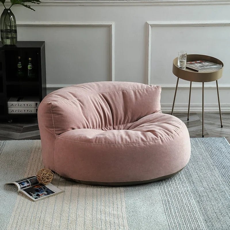 Fluwelen Zitzak Loveseat – Ronde Velvet Zitzak met EPS Vulling voor Woonkamer