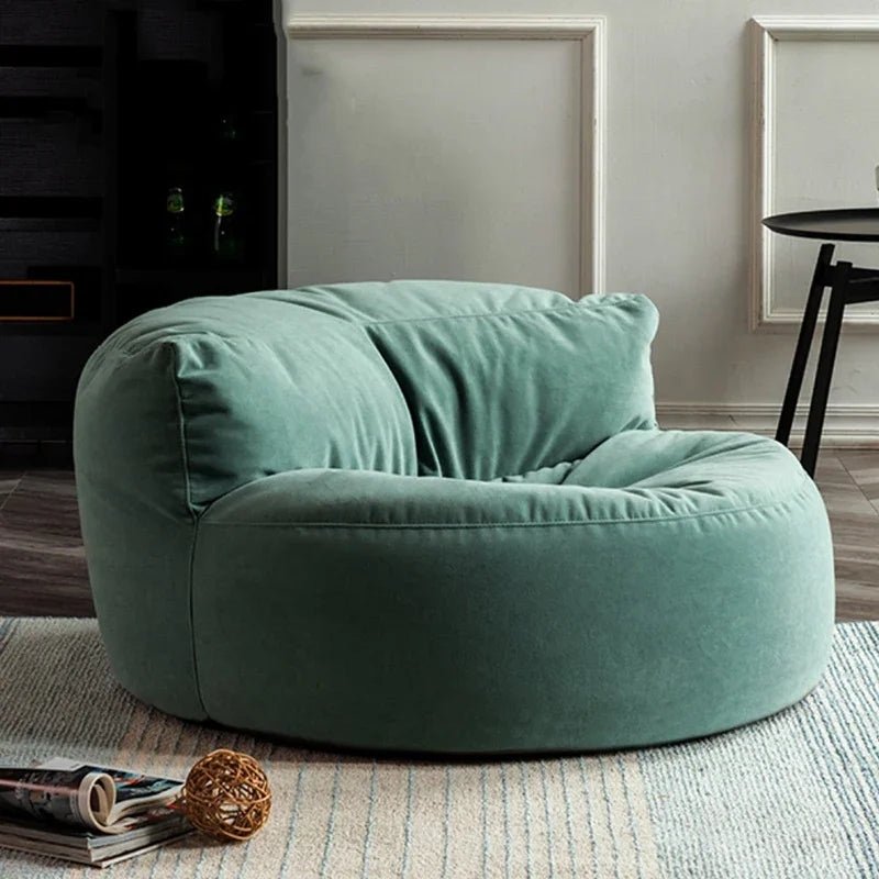 Fluwelen Zitzak Loveseat – Ronde Velvet Zitzak met EPS Vulling voor Woonkamer