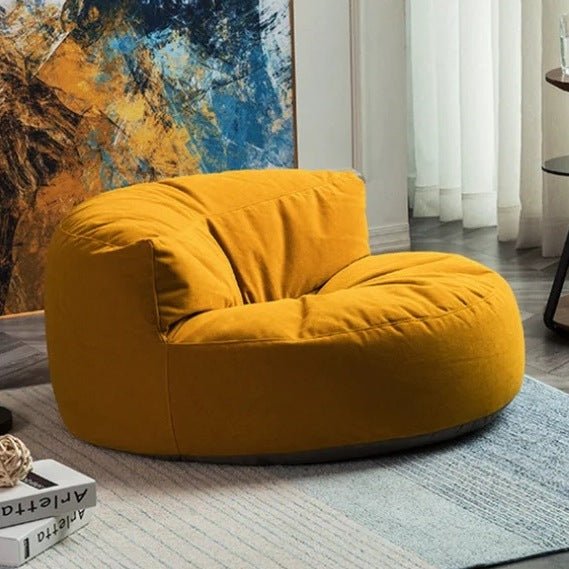 Fluwelen Zitzak Loveseat – Ronde Velvet Zitzak met EPS Vulling voor Woonkamer